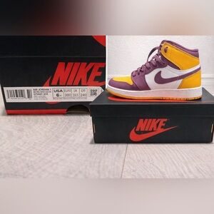 Nike Air Jordan 1 High OG Purple Yellow Sneakers